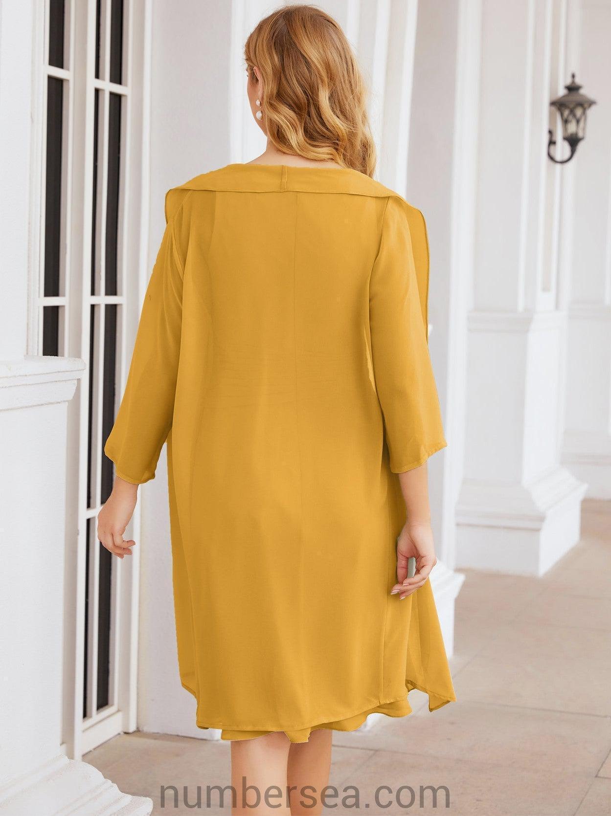 Numbersea Chiffon Mother Of The Bride Dresses Prom Dress For Wedding Guest Casual Pleated 28065