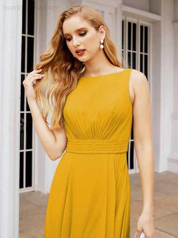 Numbersea Bridesmaid Dresses for Wedding Ruffles Long Formal Prom Gowns 28039-numbersea