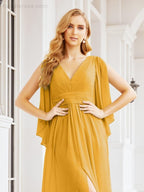 Numbersea Bridesmaid Dresses with Split for Wedding Party Flutter Sleeves 28045-numbersea
