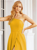 Numbersea Women's One Shoulder Formal Prom Gowns for Mother of The Bride Side Slit Bridesmaid Dresses 28052-numbersea