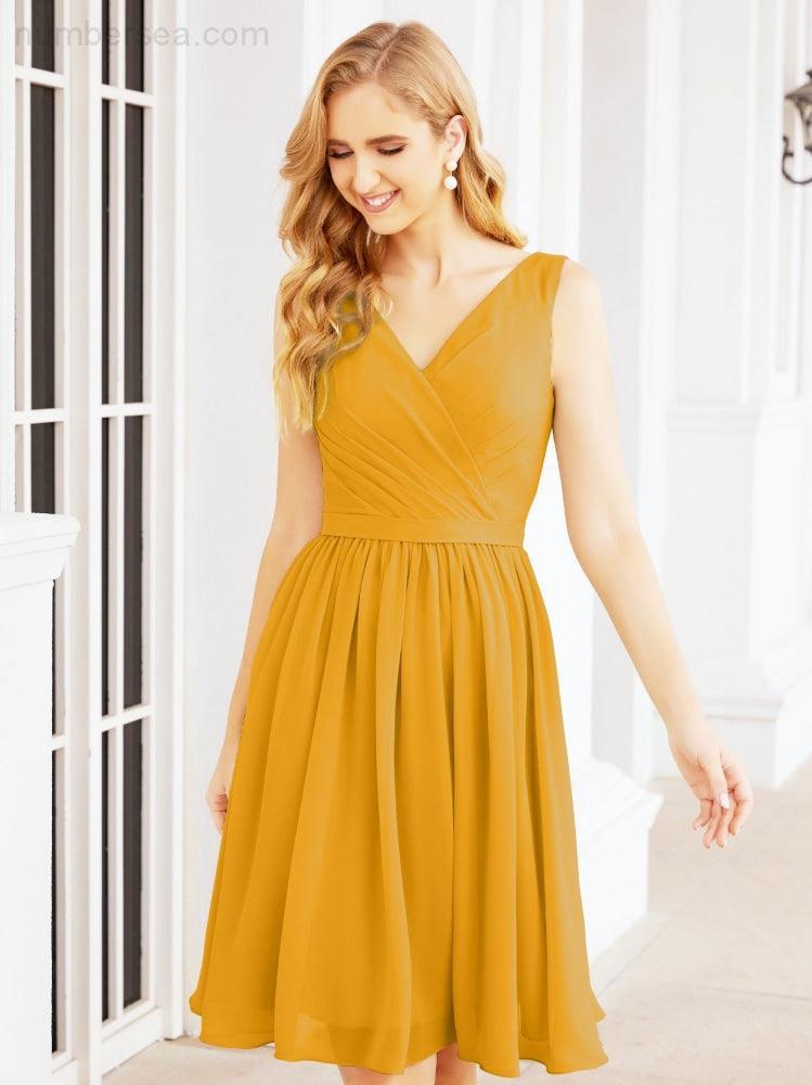 Numbersea Homecoming Dresses Knee Length Skirt V Back 28062