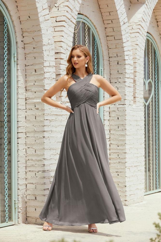Halter Bridesmaid Dresses Formal Cocktail Prom Gown 28015-numbersea