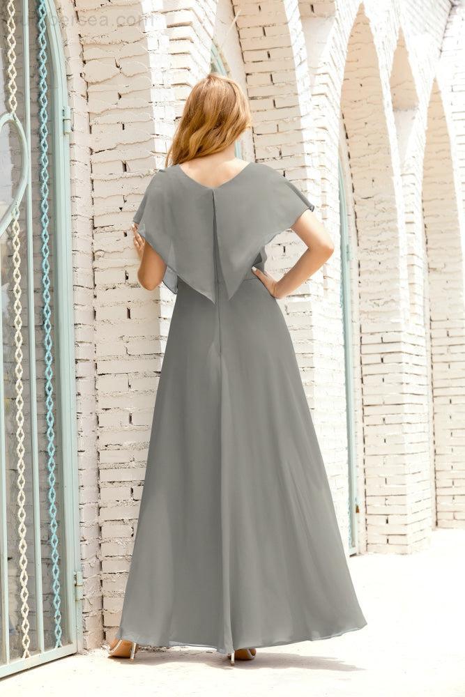 Numbersea Mother Of The Bride Dresses Plus Size V-Neck Floor Length Formal Prom Dress For Wedding