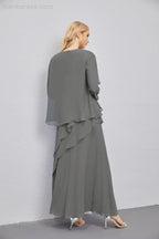 Mother of Bride Dresses with Open Front Lightweight Cardigan Formal Prom Gown 28081-numbersea