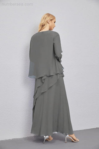 Mother of Bride Dresses with Open Front Lightweight Cardigan Formal Prom Gown 28081-numbersea