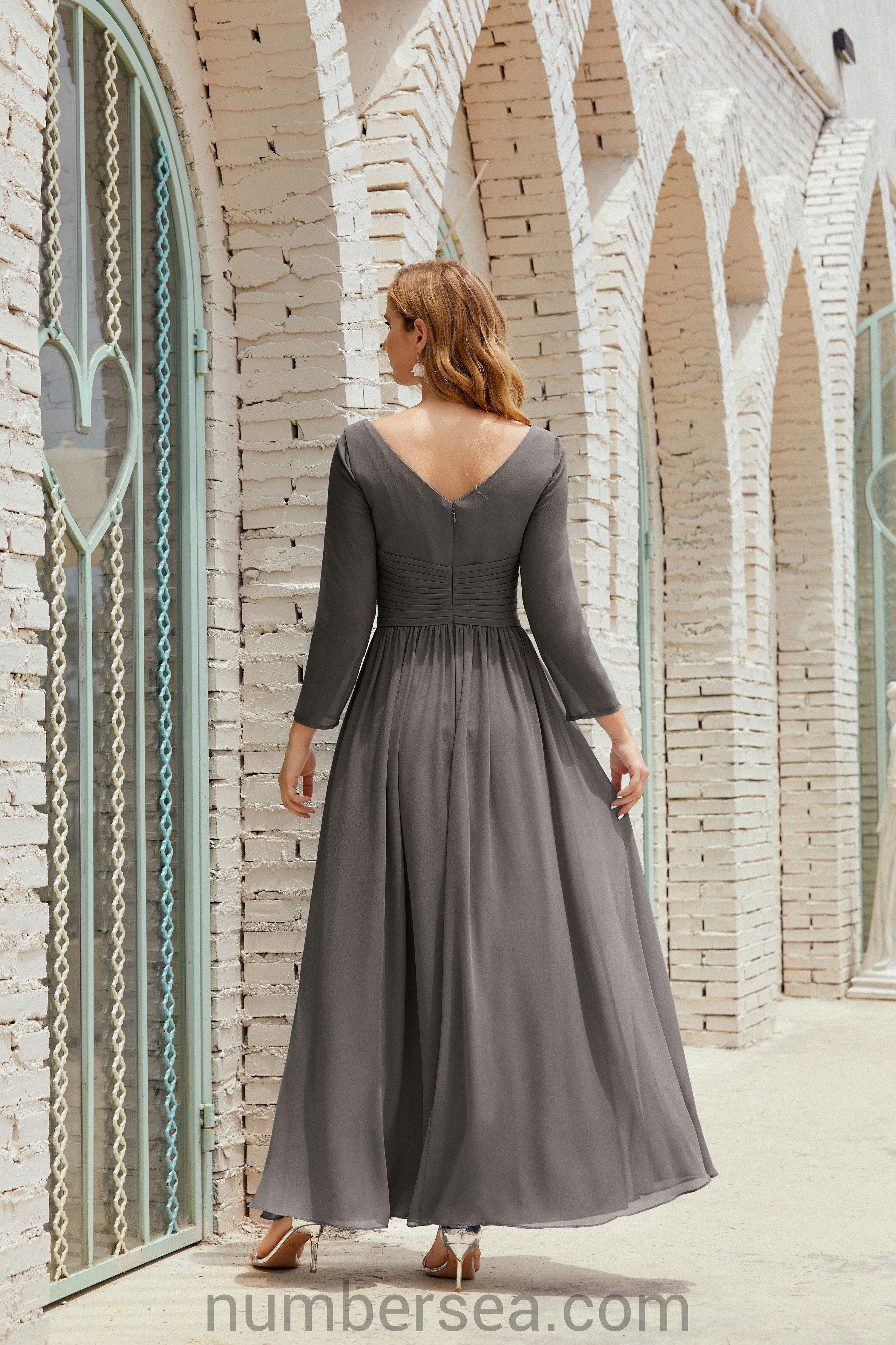 Numbersea Bridesmaid Dress Chiffon Formal Party Dress Evening Dress 28016-numbersea