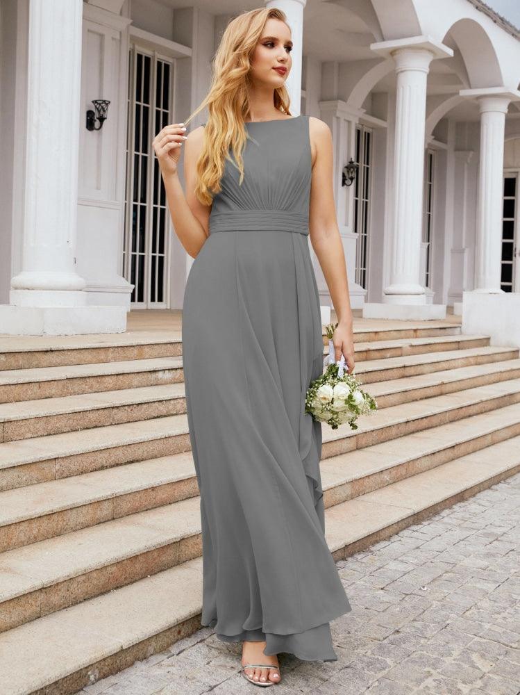 Numbersea Bridesmaid Dresses for Wedding Ruffles Long Formal Prom Gowns 28039-numbersea