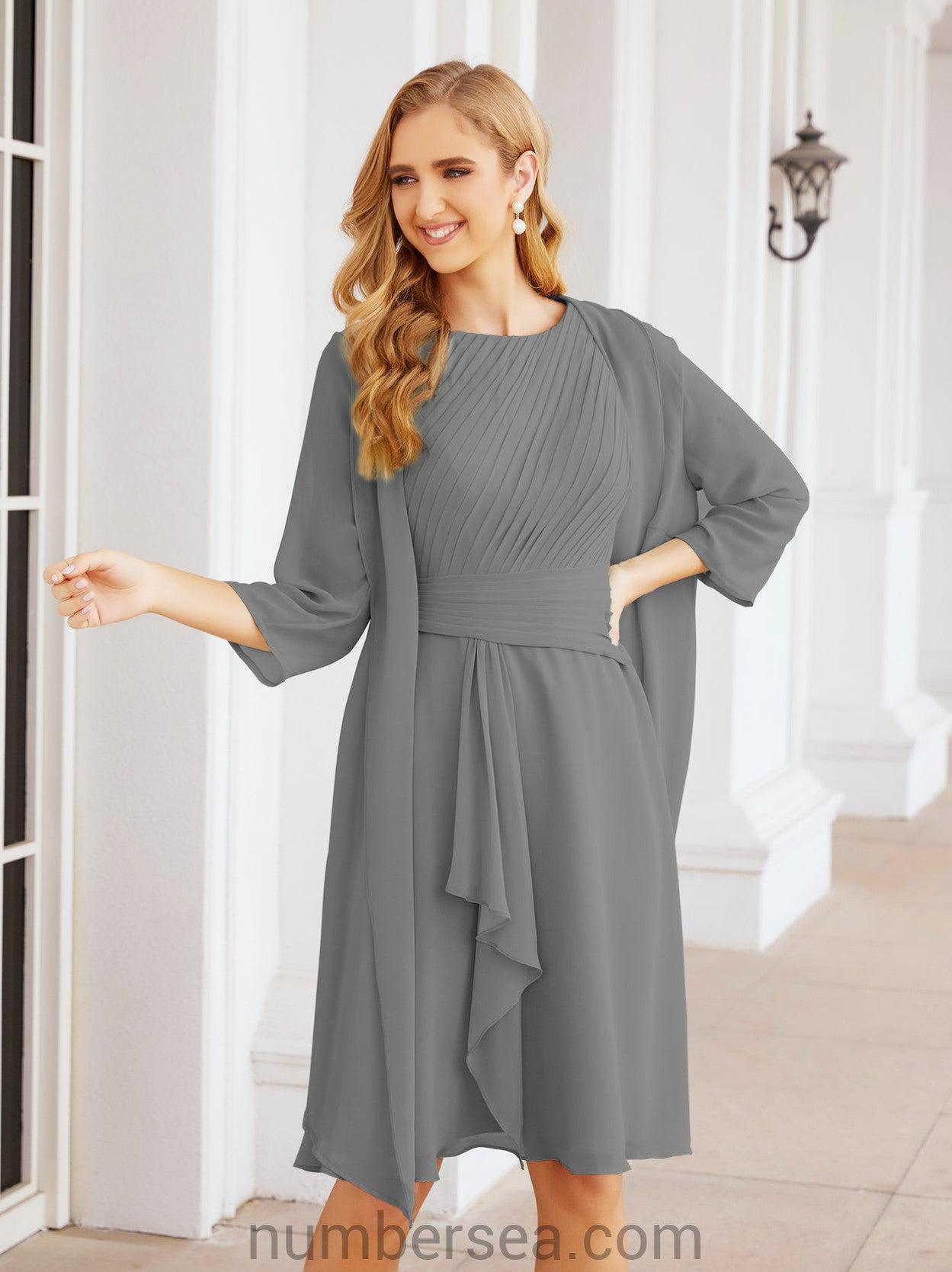 Numbersea Chiffon Mother Of The Bride Dresses Prom Dress For Wedding Guest Casual Pleated 28065 Iron