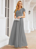 Numbersea Formal Prom Gowns for Mother of The Bride Cap Sleeves Bridesmaid Dress 28047-numbersea