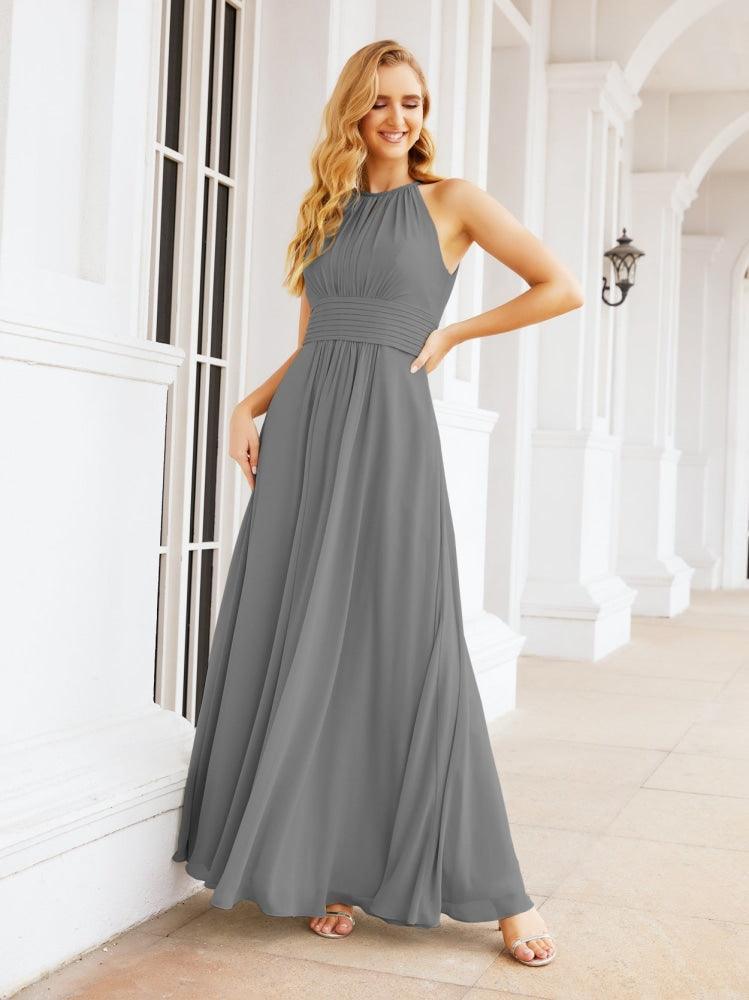 Keyhole Bridesmaid Dresses Sleeveless Formal Evening Party Prom Gowns 28043-numbersea