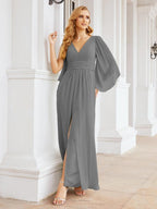 Numbersea Bridesmaid Dresses with Split for Wedding Party Flutter Sleeves 28045-numbersea