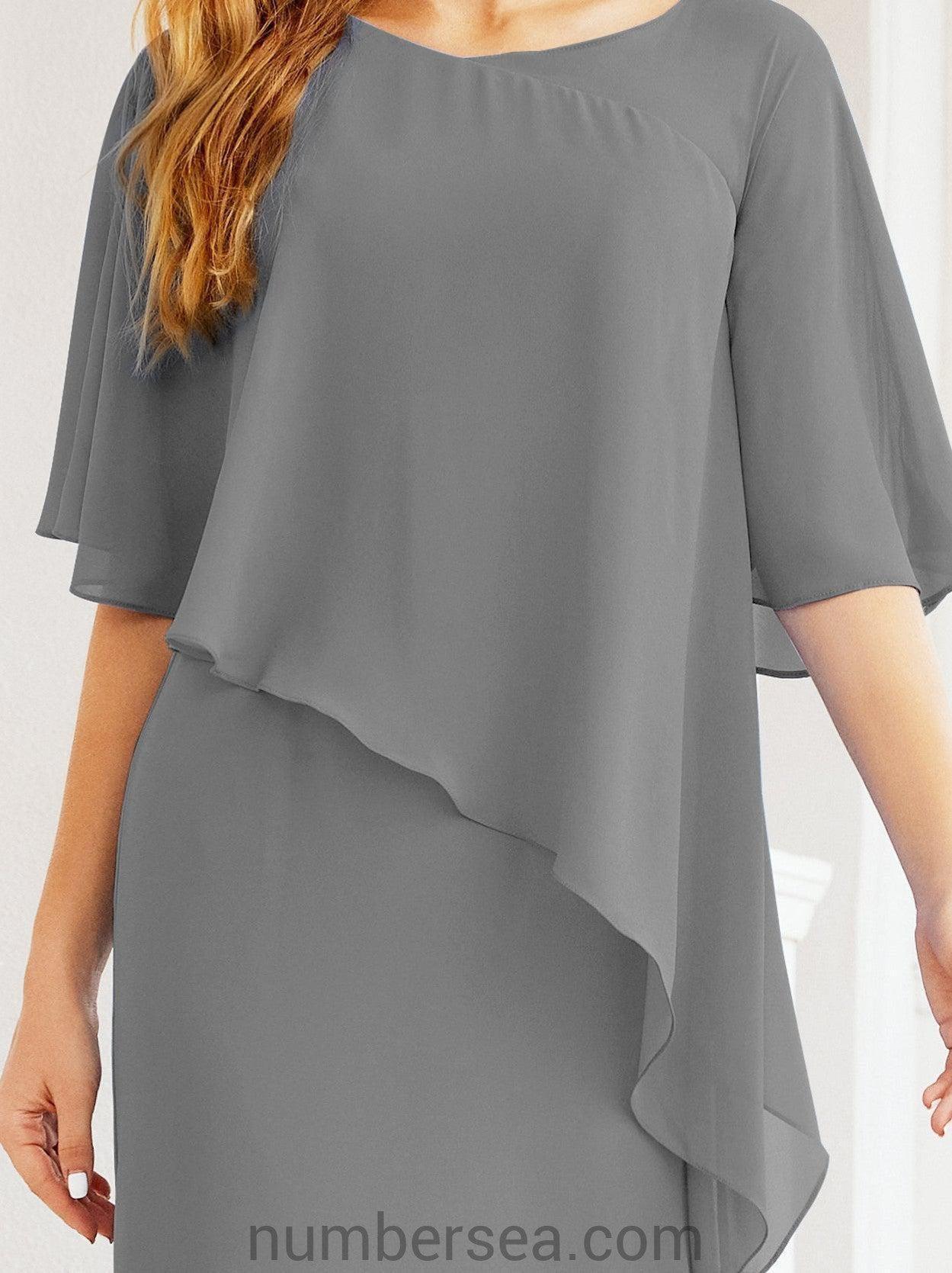 Numbersea Formal Party Gown Dress Long Chiffon Mother Of The Bride Dresses With Ruffle Cape 28026