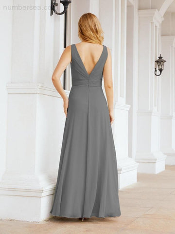 Numbersea Bridesmaid Dresses for Wedding Ruffles Long Formal Prom Gowns 28039-numbersea
