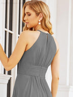 Keyhole Bridesmaid Dresses Sleeveless Formal Evening Party Prom Gowns 28043-numbersea