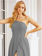 Numbersea Women's One Shoulder Formal Prom Gowns for Mother of The Bride Side Slit Bridesmaid Dresses 28052-numbersea