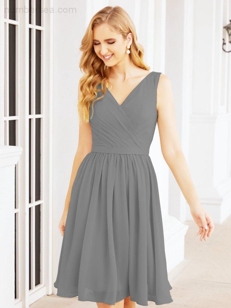 Numbersea Homecoming Dresses Knee Length Skirt V Back 28062