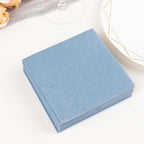 20 Pack Linen-Like Paper Napkins 5"x5" Dusty Blue - Soft Single-Use Airlaid Cocktail Napkins