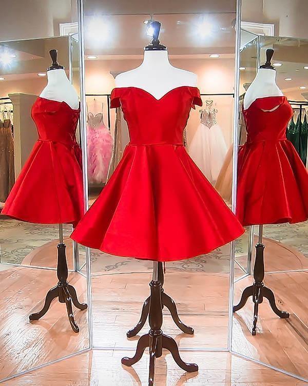Fashion Off The Shoulder Royal Blue Satin Homecoming Dresses