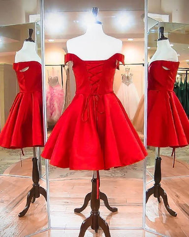 Mode Off The Shoulder Royal Blue Satin Homecoming Kleider