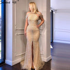 On Sale no return no  Fashion  New Mermaid Evening Dresses Luxury Beading Sequined Sleeveless Formal Evening Gowns Real Photo LA6557