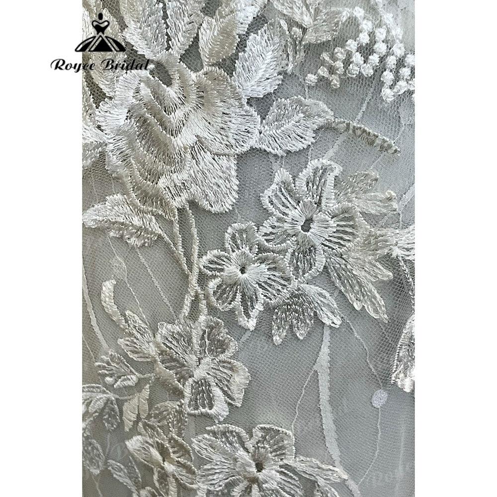 NumberSea - 2025 Lace Appliques A Line Boho Wedding Dress with V Neck Open Back Bridal Gowns for Women Beach vestido invitada boda Vintage