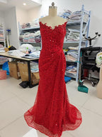 Vestido elegante y lujoso Numbersea para fiesta de noche, graduación, con escote en V, sin mangas, lentejuelas y abertura lateral
