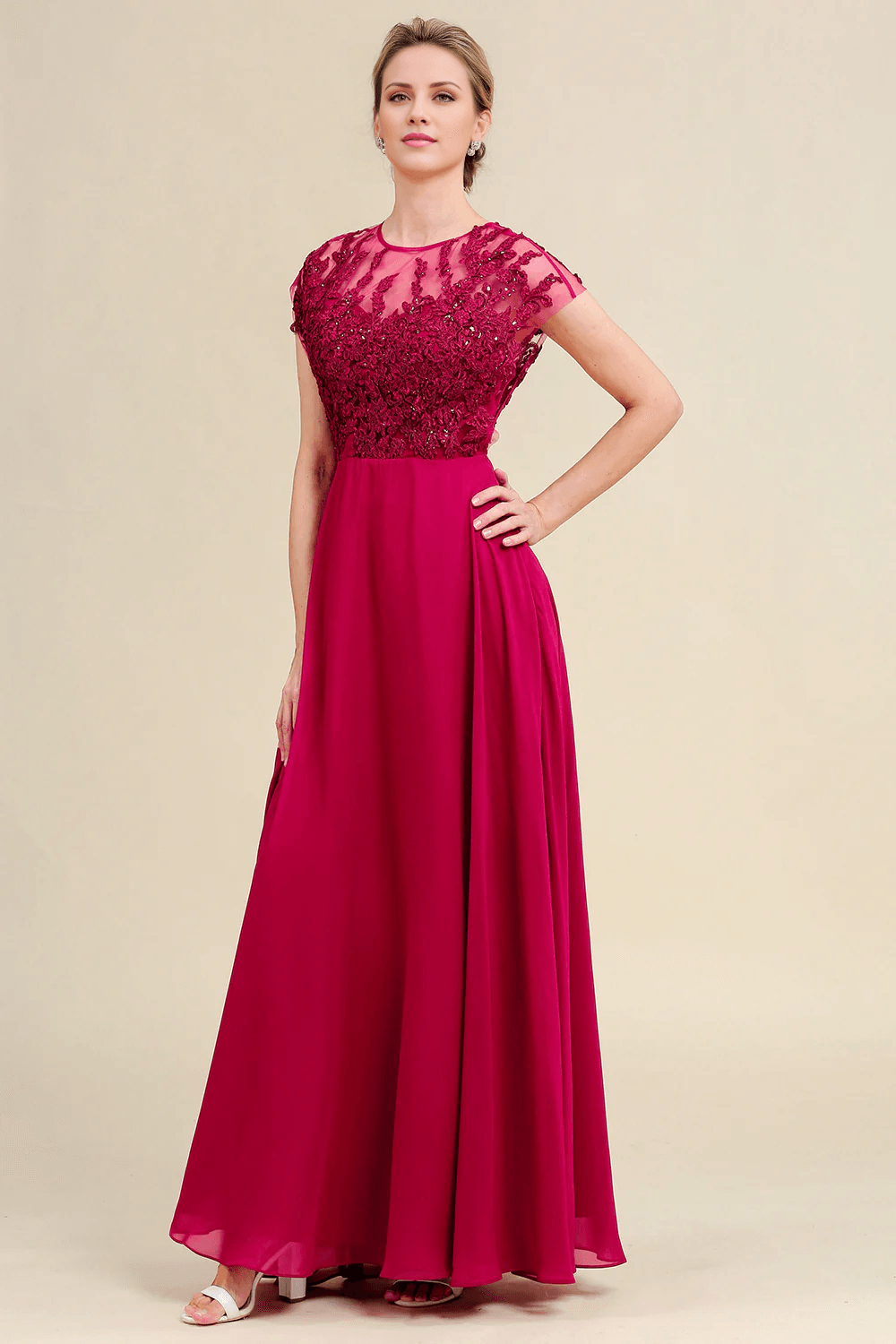 Mother Of Bride Dress A Line Beading Appliques