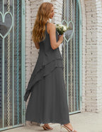 Chiffon Long Plus Size Mother Of Bride Dresses Formal Bridesmaid Prom Gown 28019