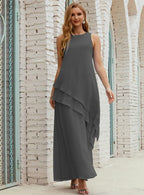 Chiffon Long Plus Size Mother Of Bride Dresses Formal Bridesmaid Prom Gown 28019