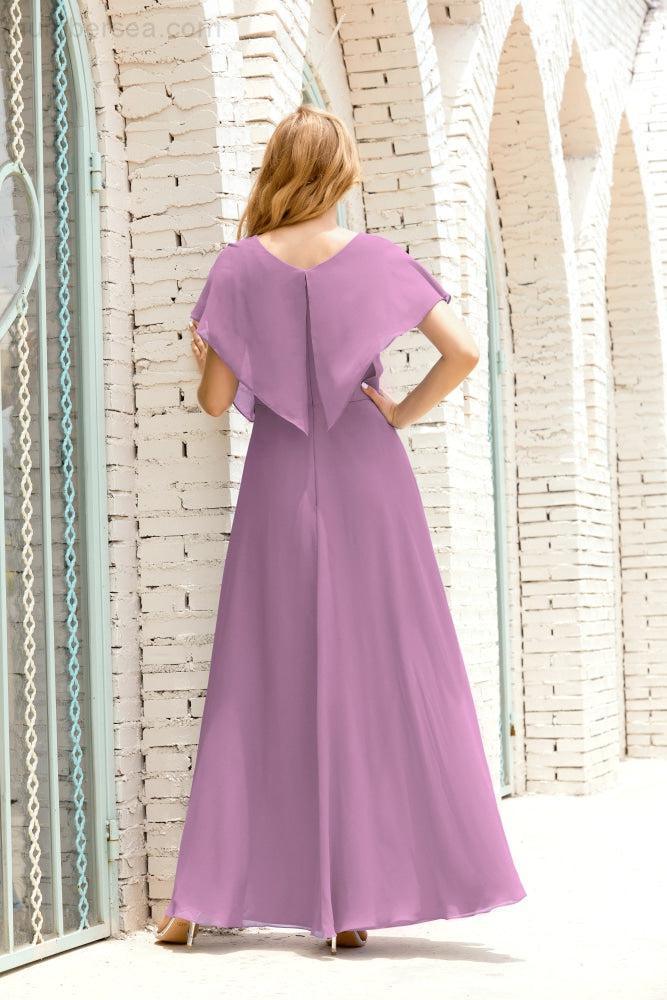 Numbersea Mother Of The Bride Dresses Plus Size V-Neck Floor Length Formal Prom Dress For Wedding