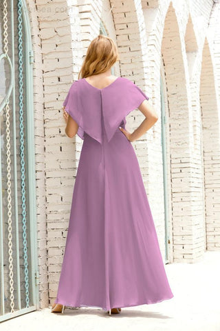 Numbersea Mother Of The Bride Dresses Plus Size V-Neck Floor Length Formal Prom Dress For Wedding