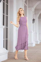 Numbersea Formal Party Gown Dress Chiffon Long Mother of The Bride Dresses with Ruffle Cape 28072 - numbersea