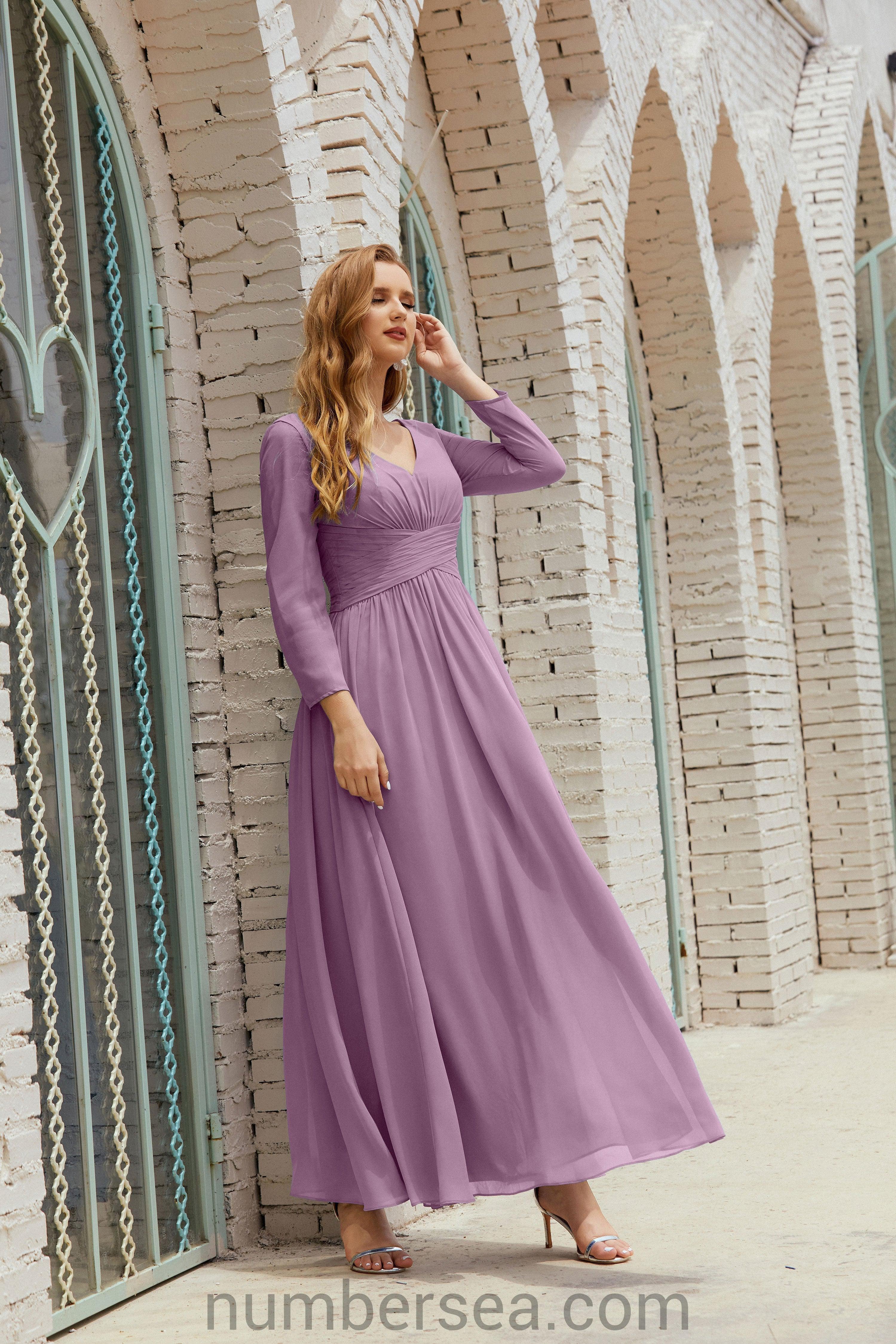 Numbersea Bridesmaid Dress Chiffon Formal Party Dress Evening Dress 28016-numbersea