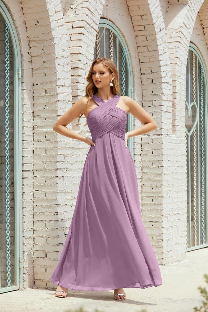 Halter Bridesmaid Dresses Formal Cocktail Prom Gown 28015-numbersea