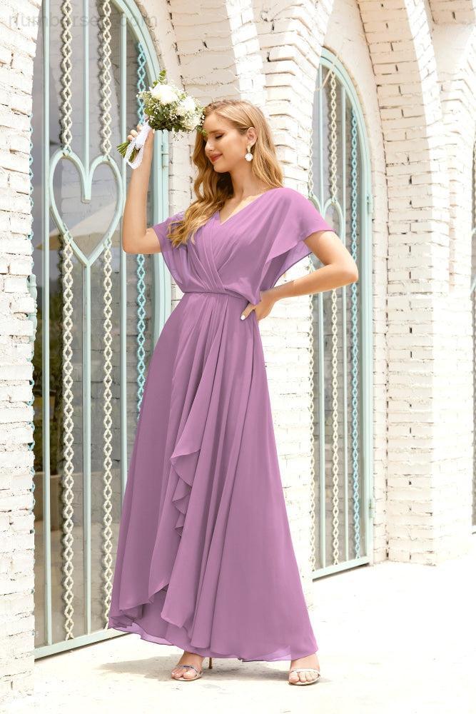 Numbersea Mother Of The Bride Dresses Plus Size V-Neck Floor Length Formal Prom Dress For Wedding
