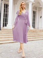 Bridesmaid Dress V-Back Waist Belt Mother of the Bride Wedding Guest 28031-numbersea