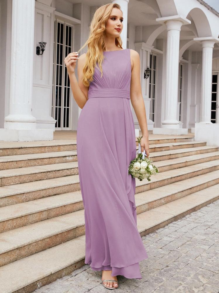 Numbersea Bridesmaid Dresses for Wedding Ruffles Long Formal Prom Gowns 28039-numbersea