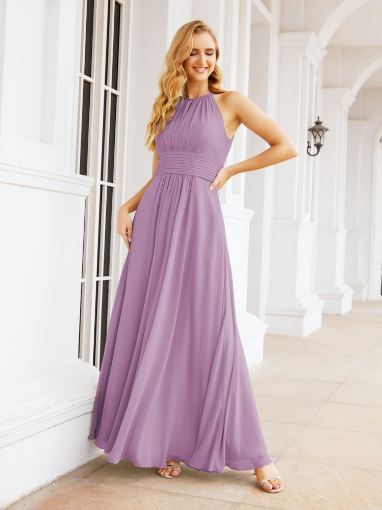 Keyhole Bridesmaid Dresses Sleeveless Formal Evening Party Prom Gowns 28043-numbersea