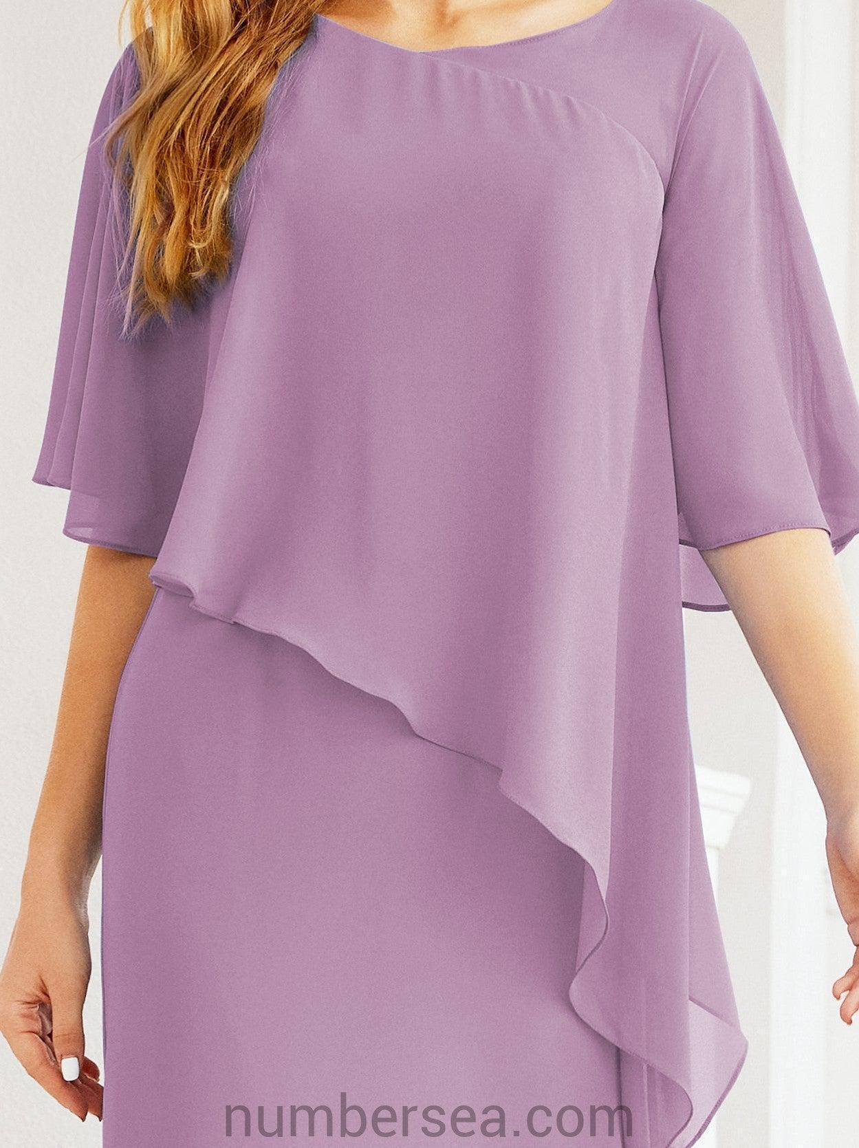 Numbersea Formal Party Gown Dress Long Chiffon Mother Of The Bride Dresses With Ruffle Cape 28026