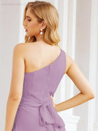 Numbersea One Shoulder Bridesmaid Dresses Long Formal Prom Gowns 28048-numbersea