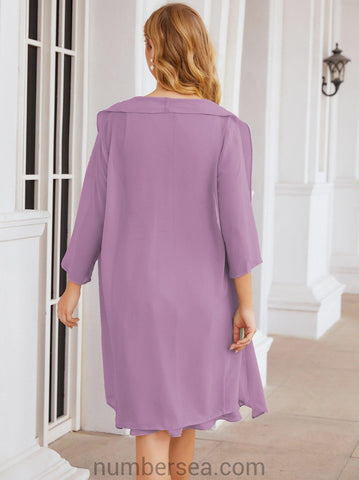 Numbersea Chiffon Mother Of The Bride Dresses Prom Dress For Wedding Guest Casual Pleated 28065