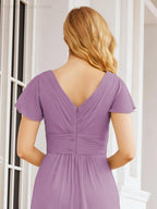 Numbersea Formal Prom Gowns for Mother of The Bride Cap Sleeves Bridesmaid Dress 28047-numbersea