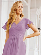 Numbersea Formal Prom Gowns for Mother of The Bride Cap Sleeves Bridesmaid Dress 28047-numbersea