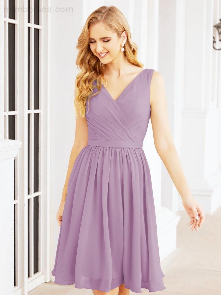 Numbersea Homecoming Dresses Knee Length Skirt V Back 28062