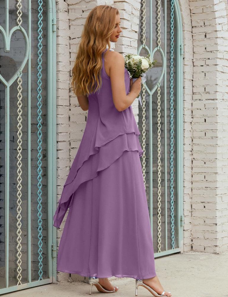 Chiffon Long Plus Size Mother Of Bride Dresses Formal Bridesmaid Prom Gown 28019