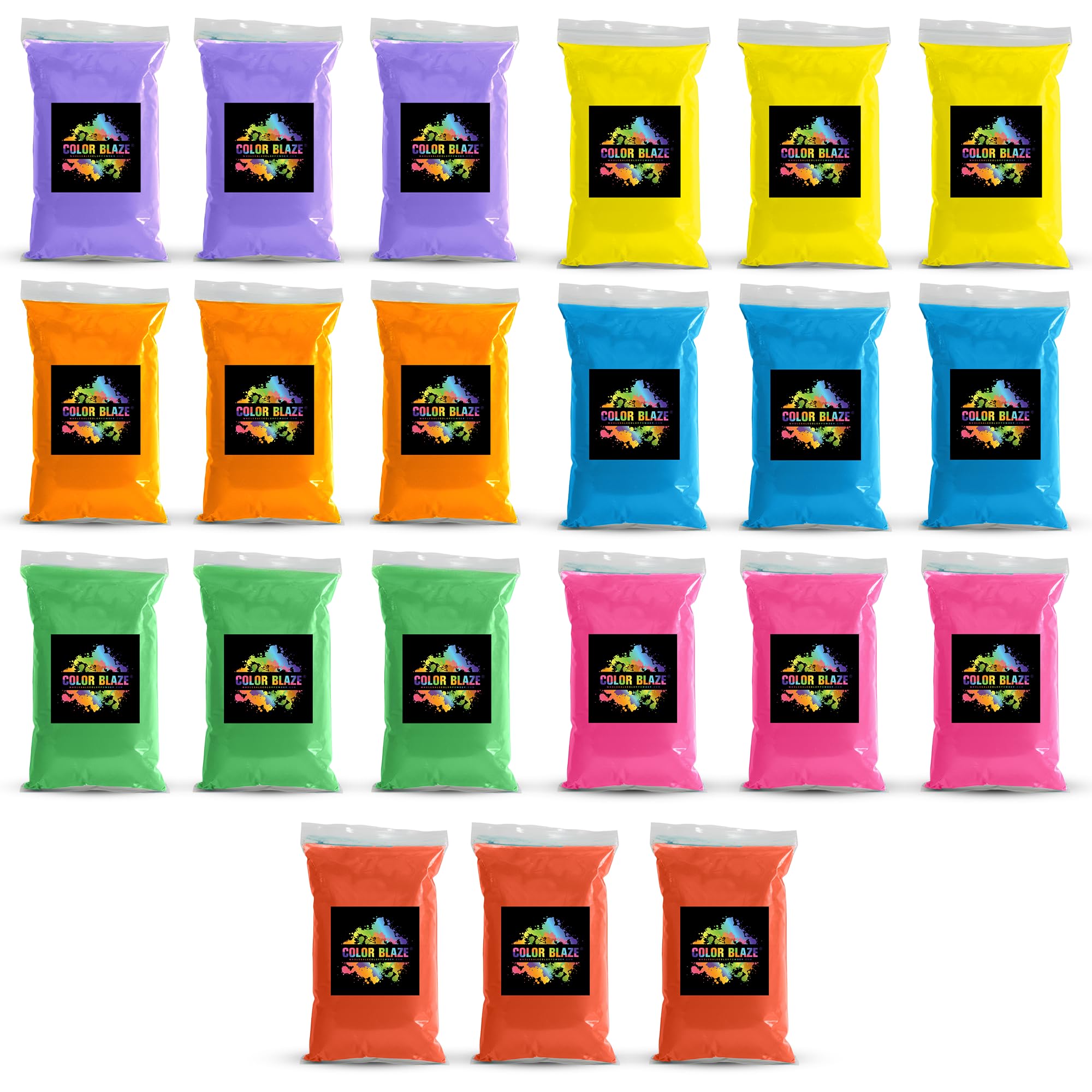 Holi Powder, Color Fun Run, Gender Reveal & Events-21lb Pack (3lbs of 7 Colors)