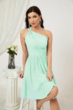 Numbersea Women Chiffon Short One Shoulder Bridesmaid Dress Formal Dresses For Party Homecoming 2804