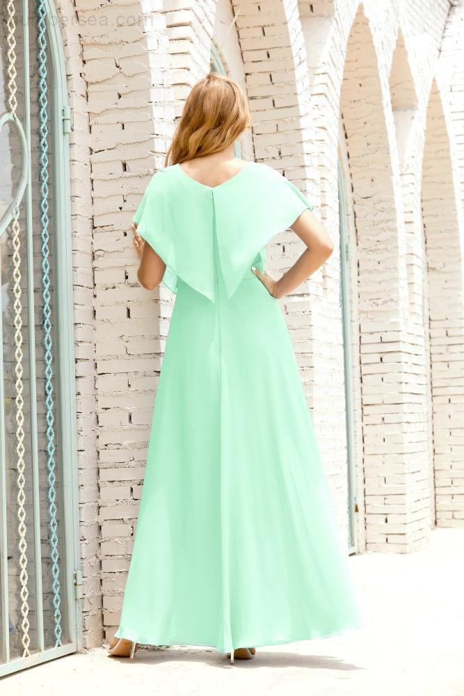 Numbersea Mother Of The Bride Dresses Plus Size V-Neck Floor Length Formal Prom Dress For Wedding