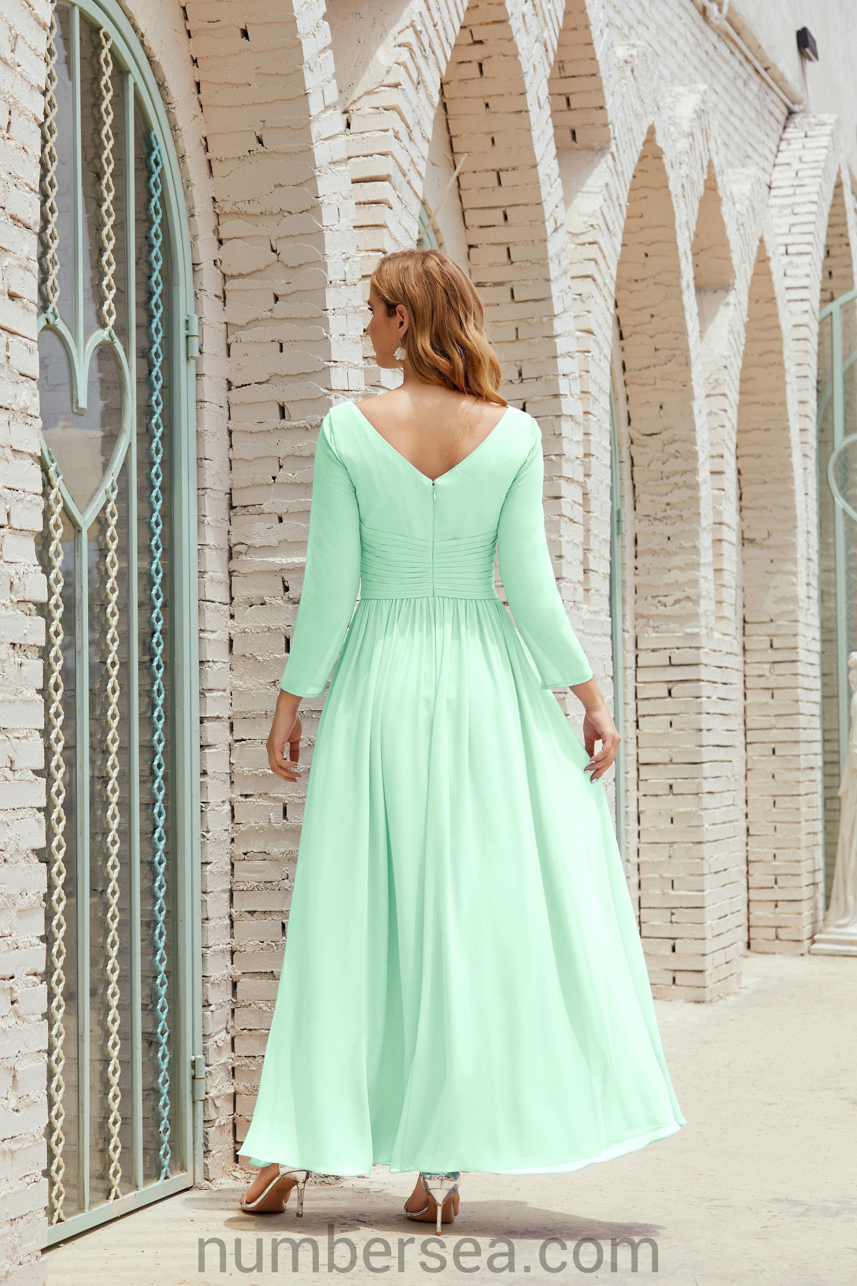 Numbersea Bridesmaid Dress Chiffon Formal Party Dress Evening Dress 28016-numbersea