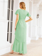 Numbersea Ruffled Bridesmaid Dresses Mermaid Formal Violin Evening Party Prom Gowns 28042-numbersea